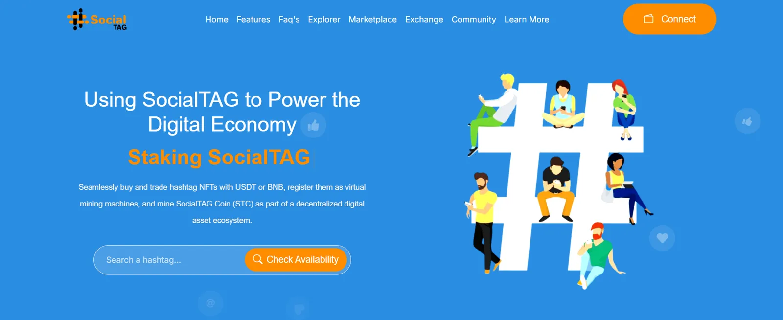 Screenshot of the SocialTAG website